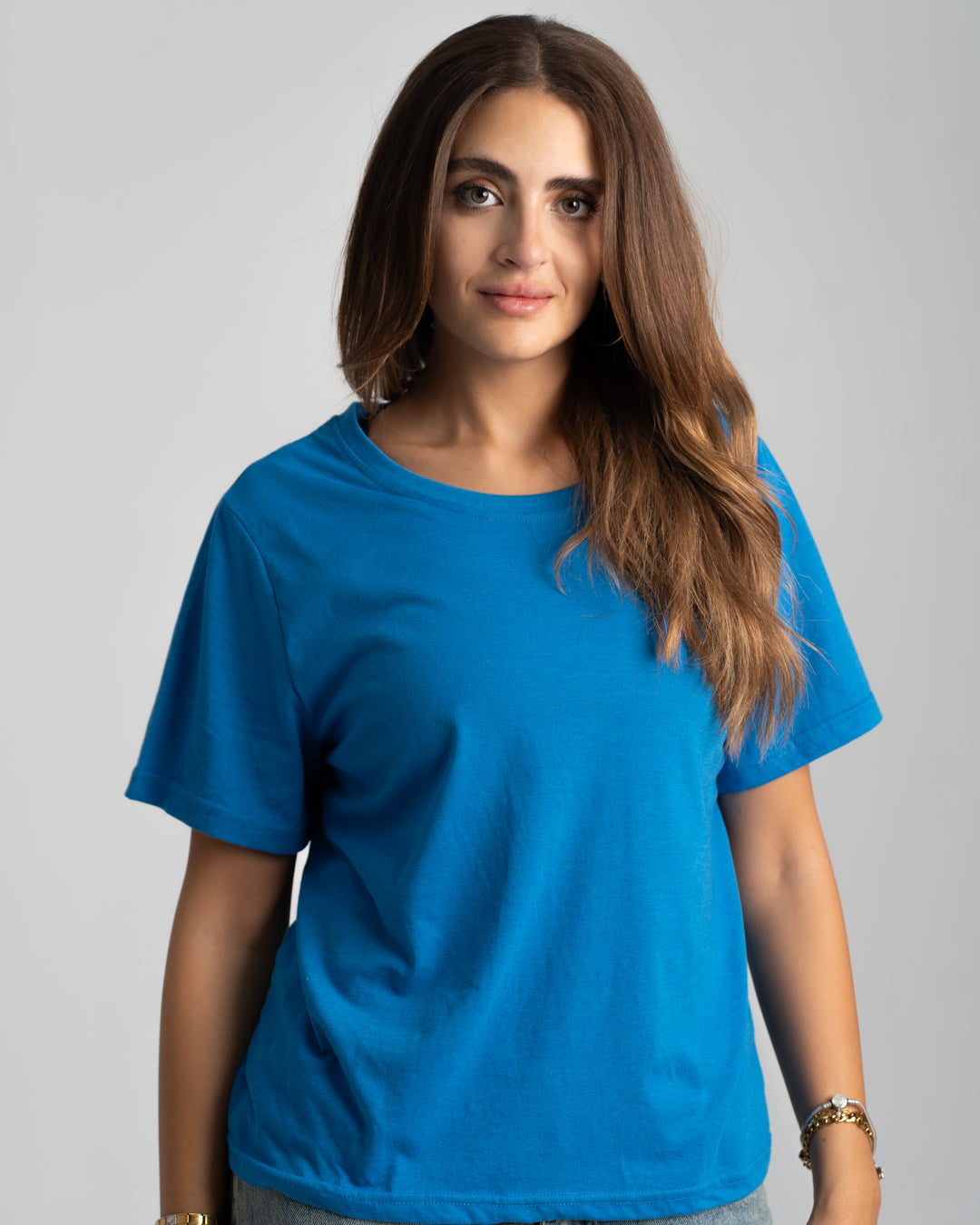 Plain Half-Slevees Women T-Shirt
