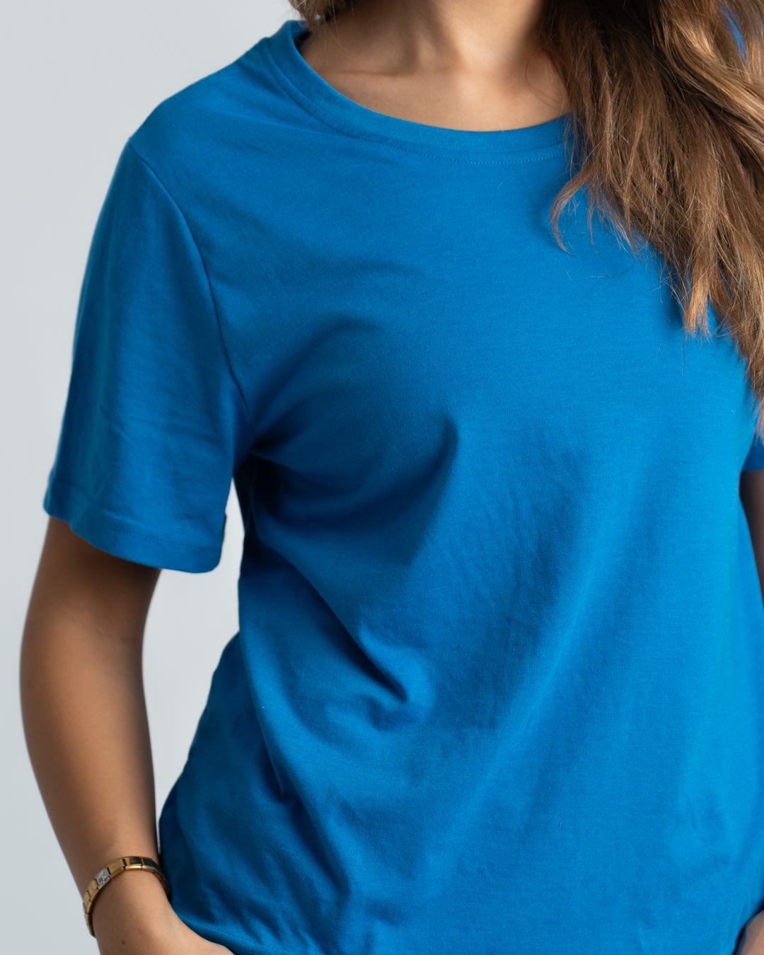 Plain Half-Slevees Women T-Shirt