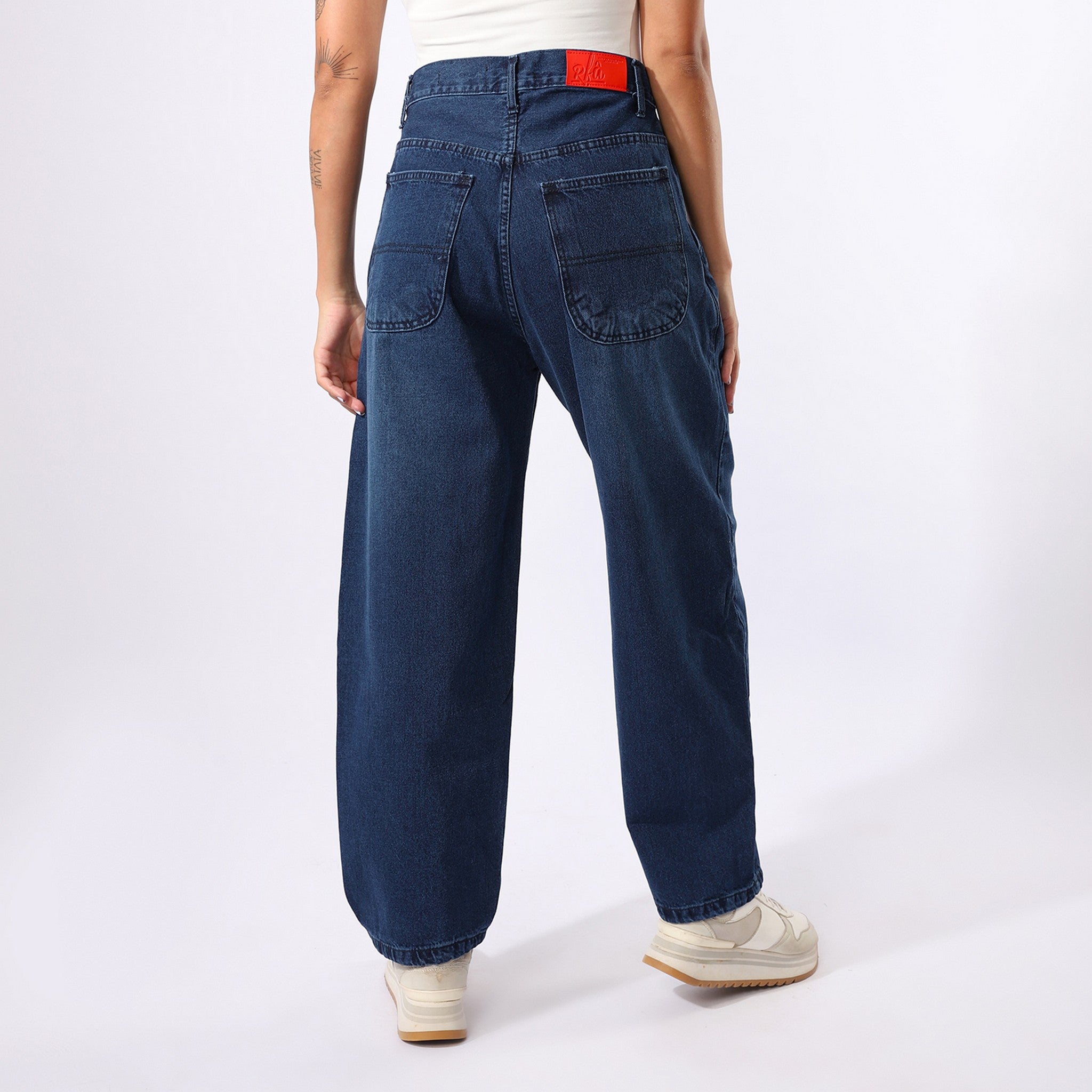 Relaxed Fit Dark Blue Jeans