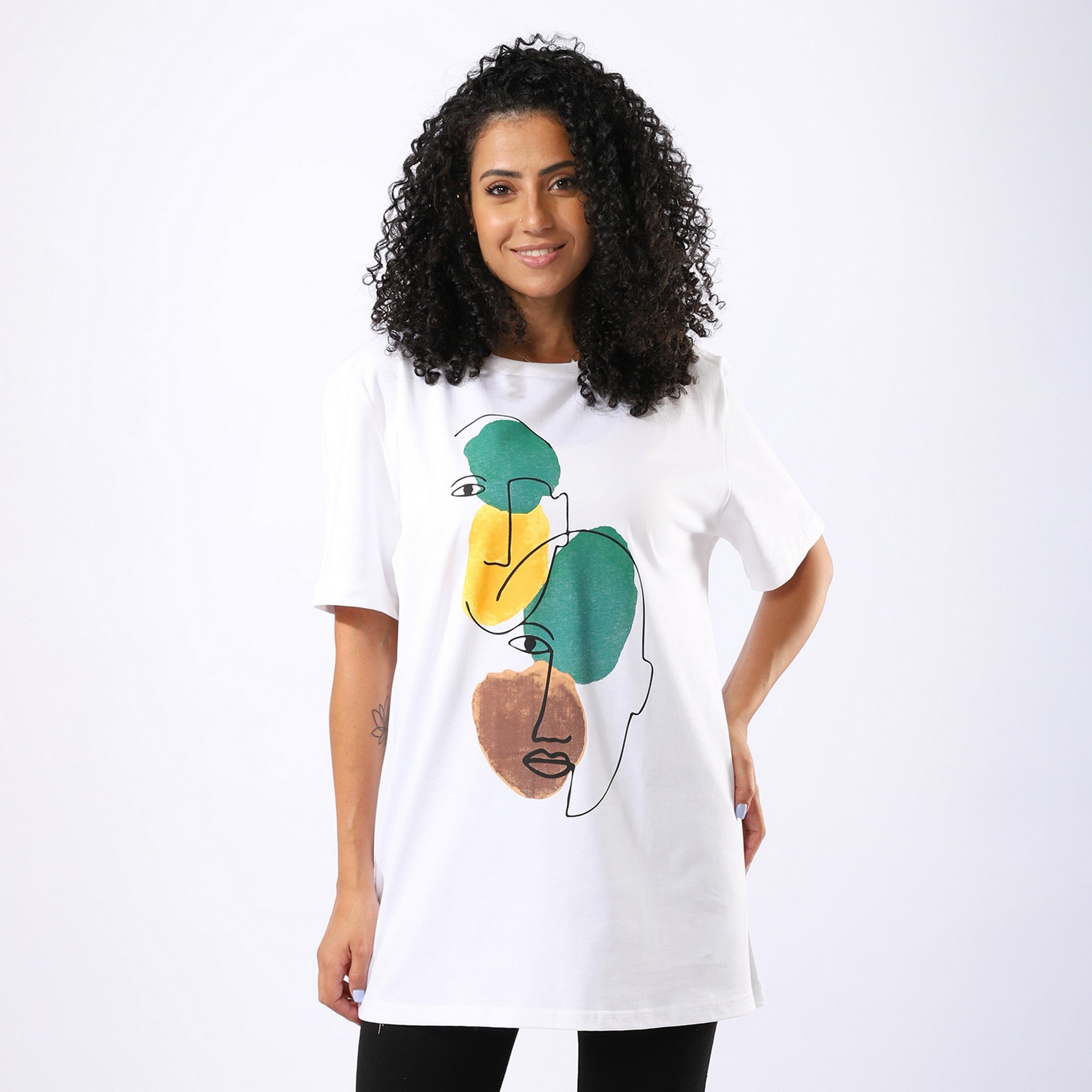 Printed Oversize White T-Shirt