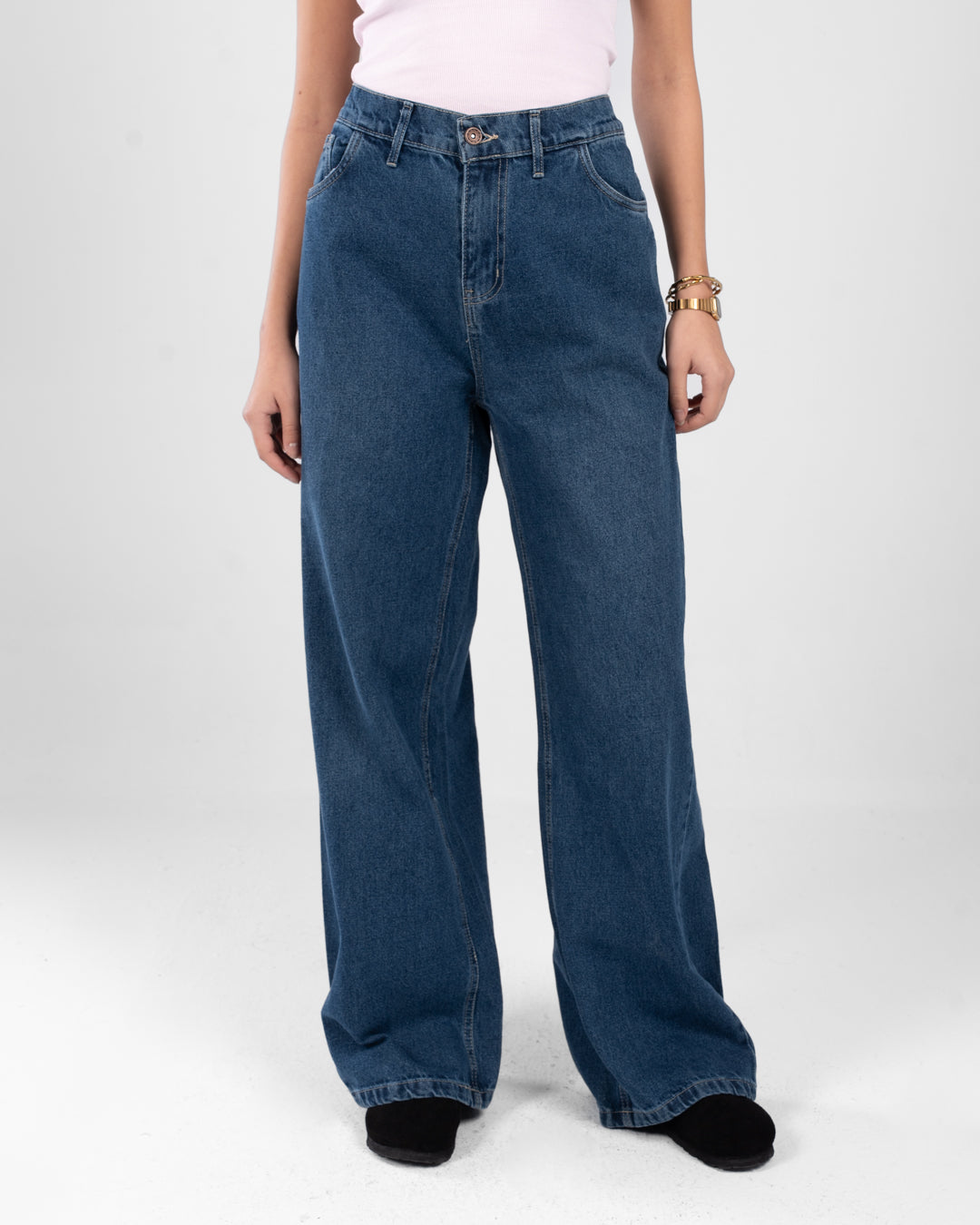 بنطلون جينز نسائي واسع