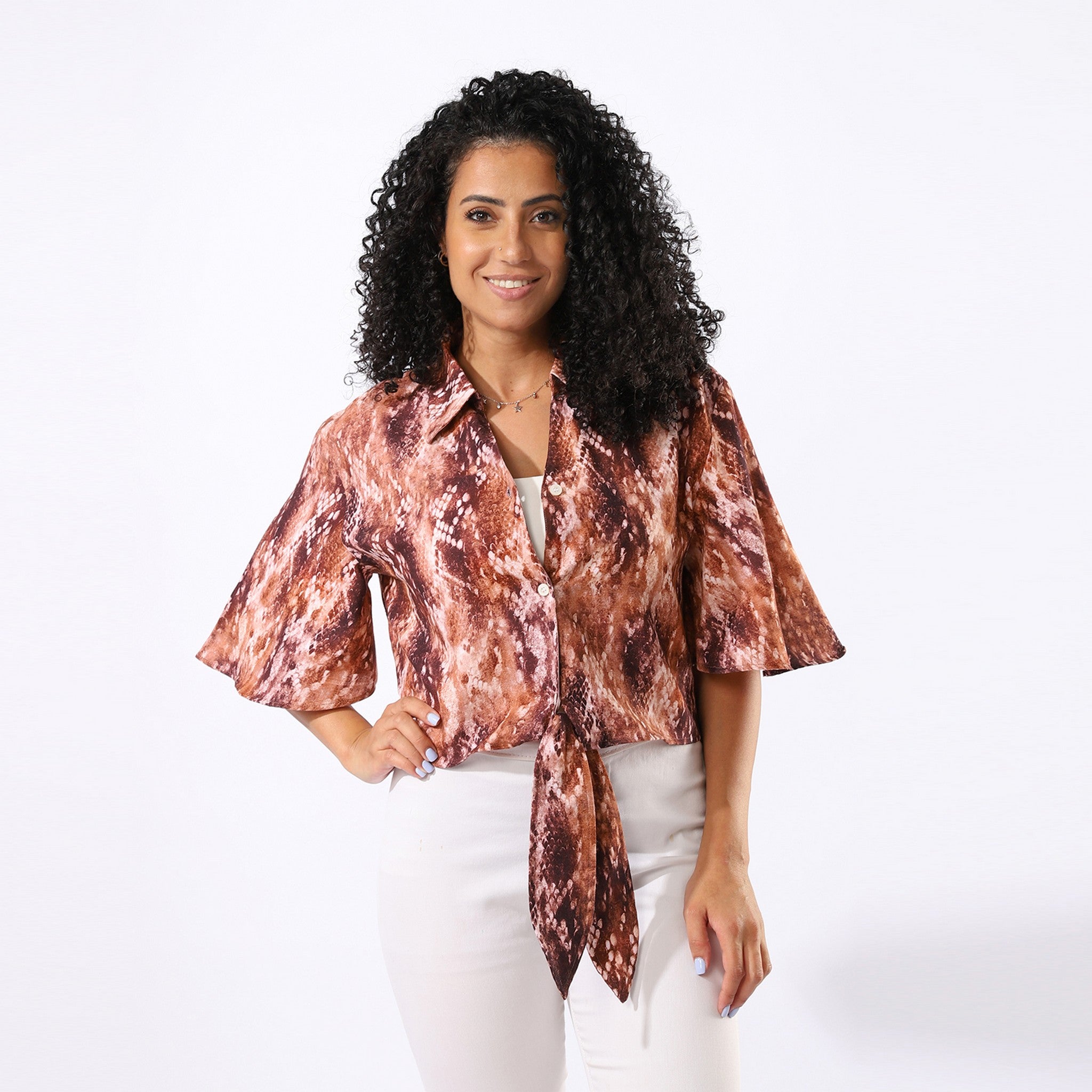 Printed Brown Blouse