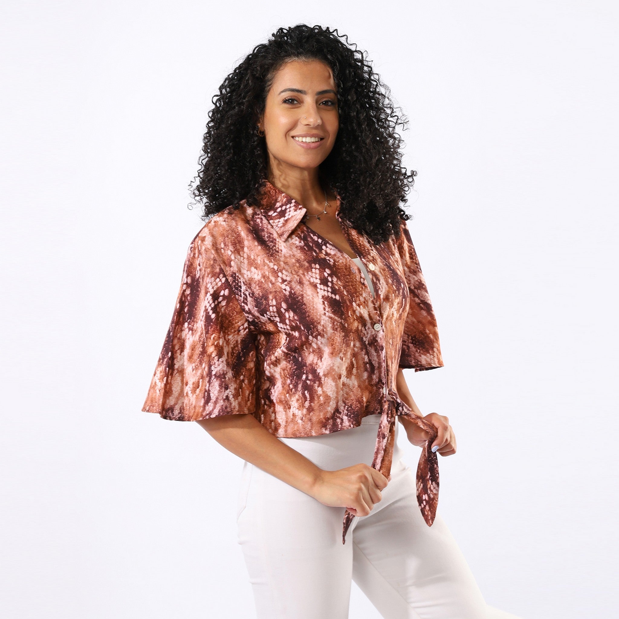 Printed Brown Blouse