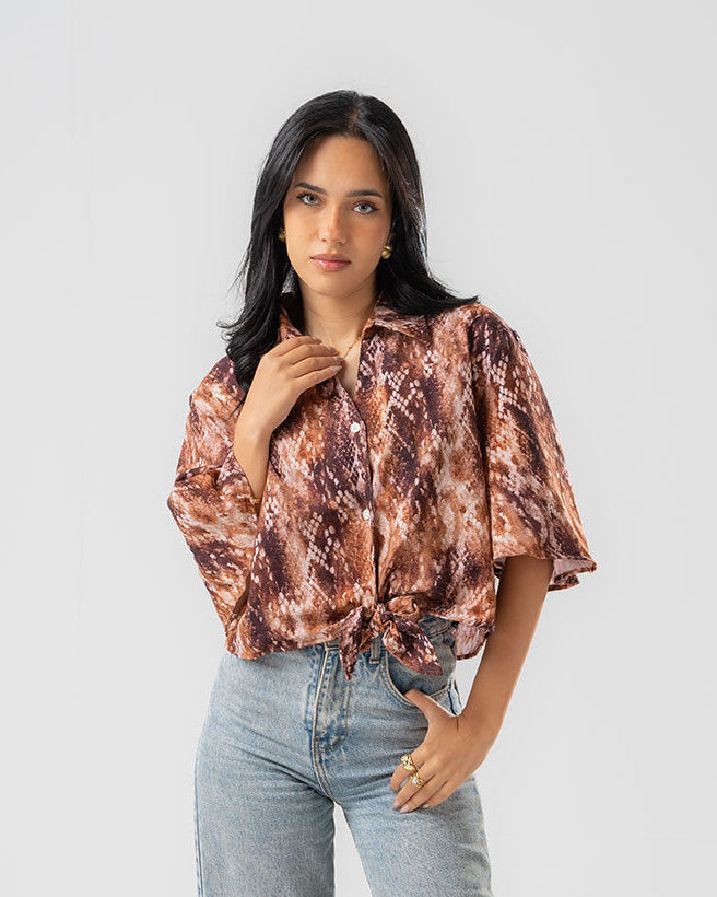Womens Printed Crop Top