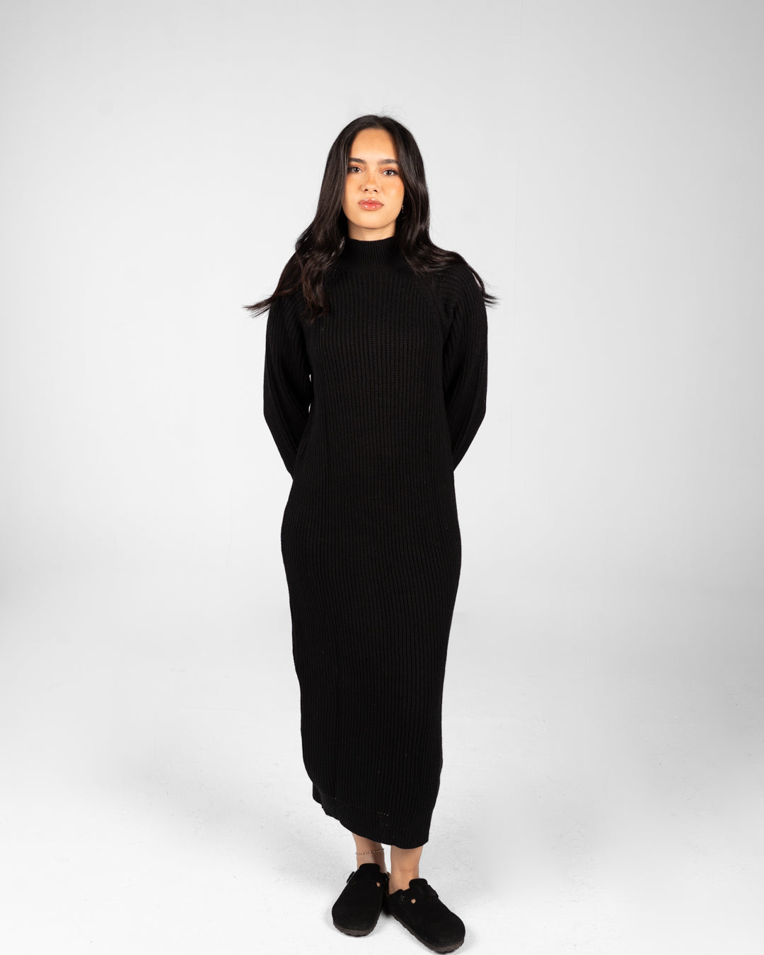 Women Half Collar Knitted Dress