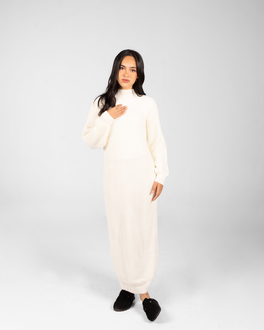 Women Half Collar Knitted Dress