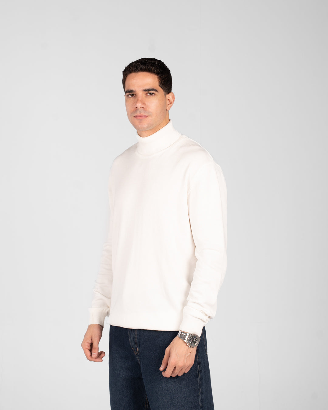 Men plain half cool sweater