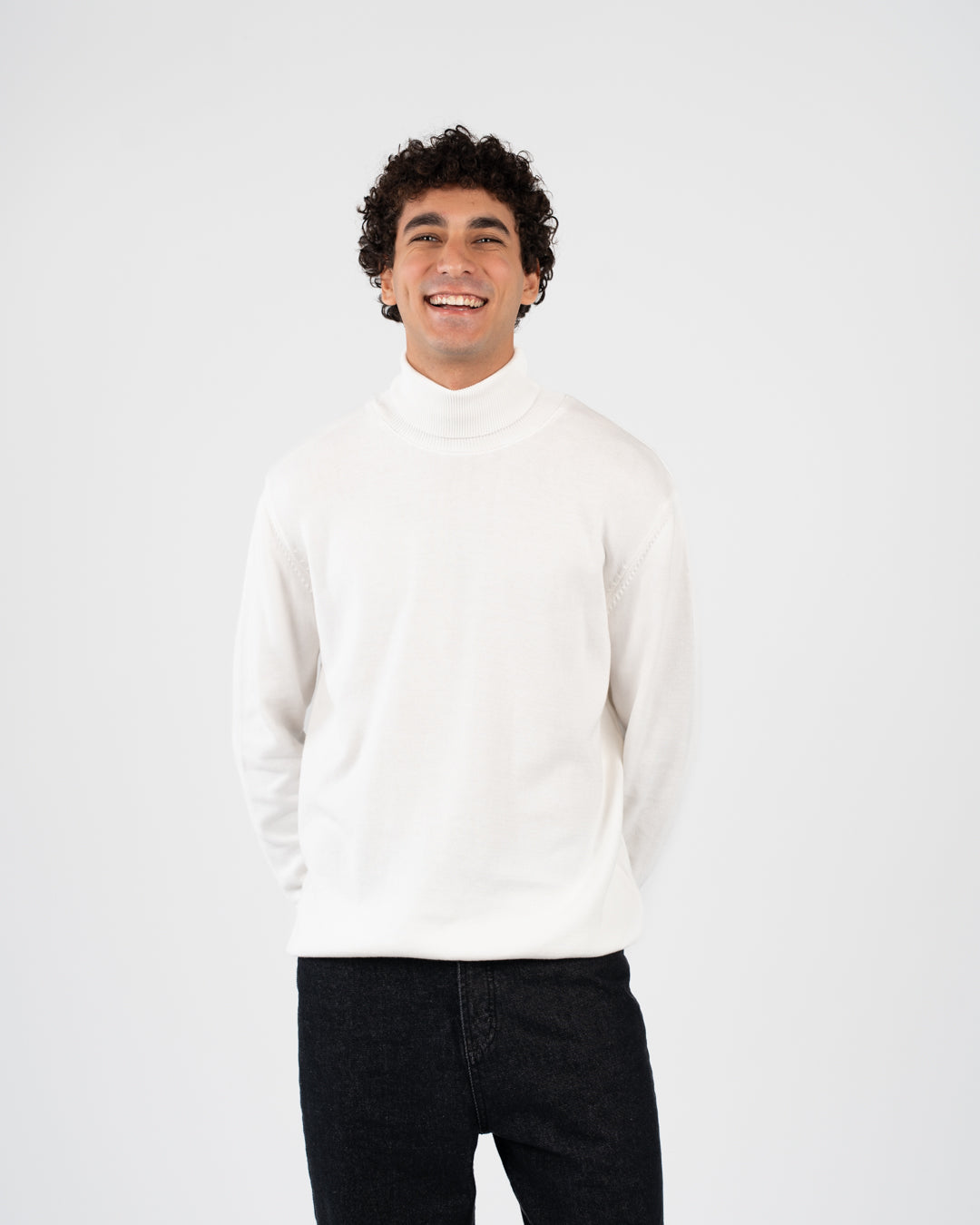Men plain half cool sweater