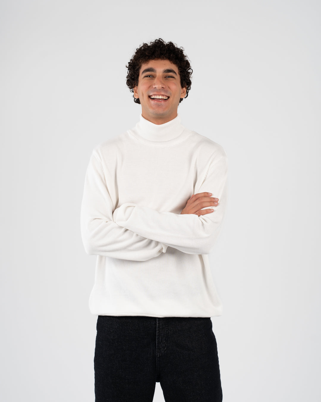 Men plain half cool sweater