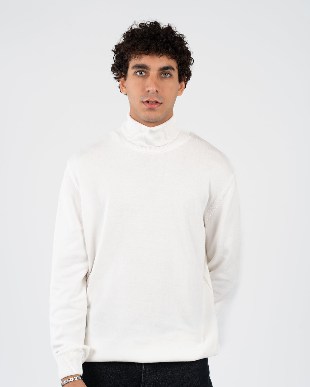 Men plain half cool sweater