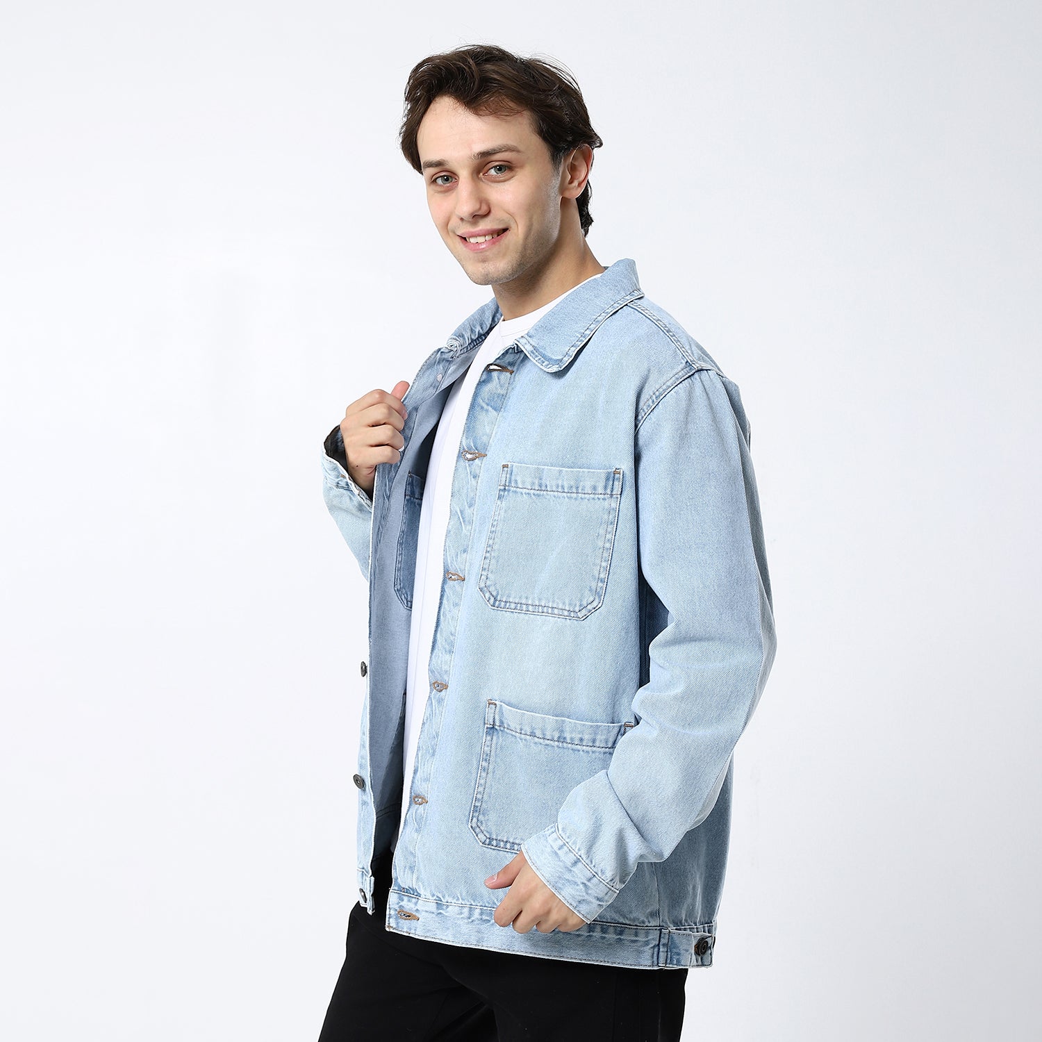 Button-up Light Blue Jeans Jacket