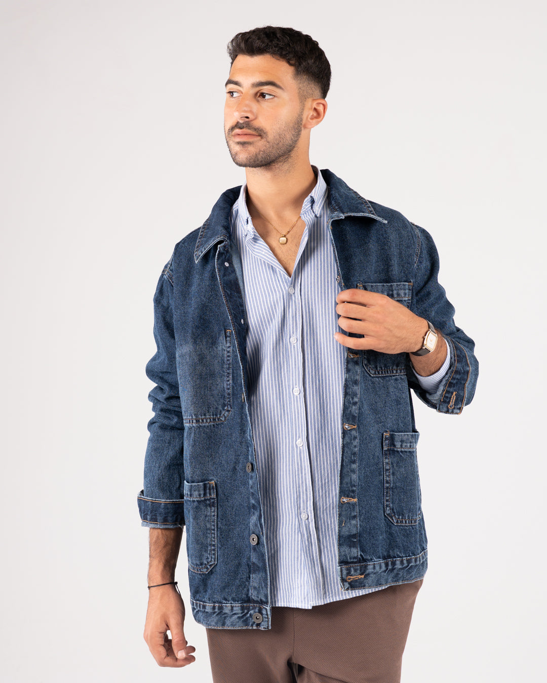 جاكيت دنيم رجالي واسع