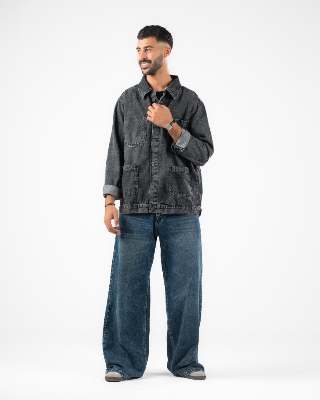 جاكيت دنيم رجالي واسع