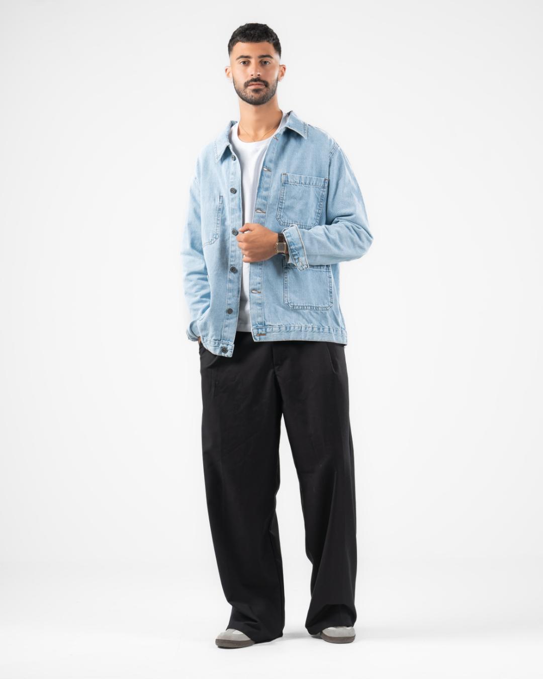جاكيت دنيم رجالي واسع