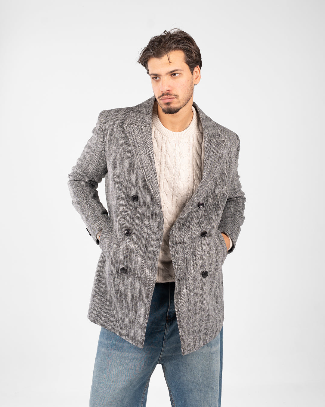 معطف جاكار قصير للرجال