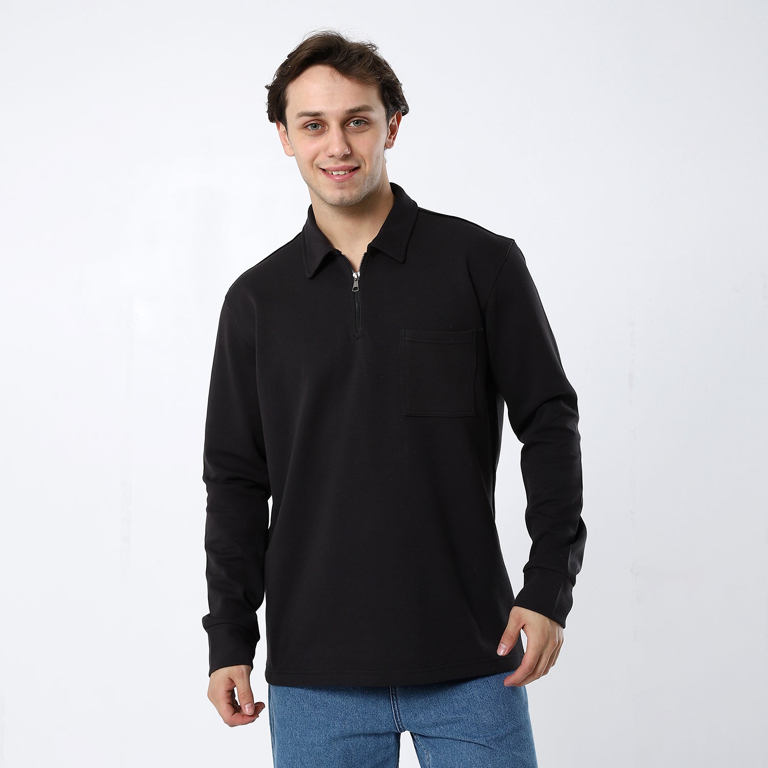 Black Plain Sweatshirt