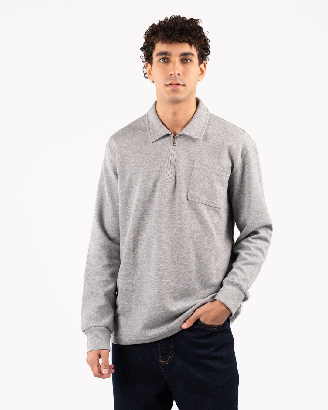 سويت شيرت رجالي سادة بأزرار