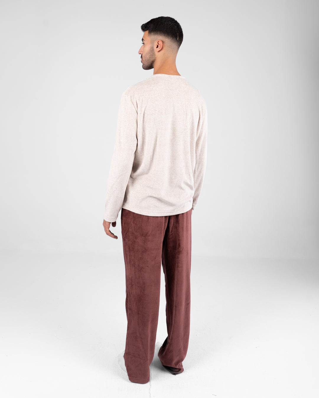 Men Velour Pyjama Long Sleeves