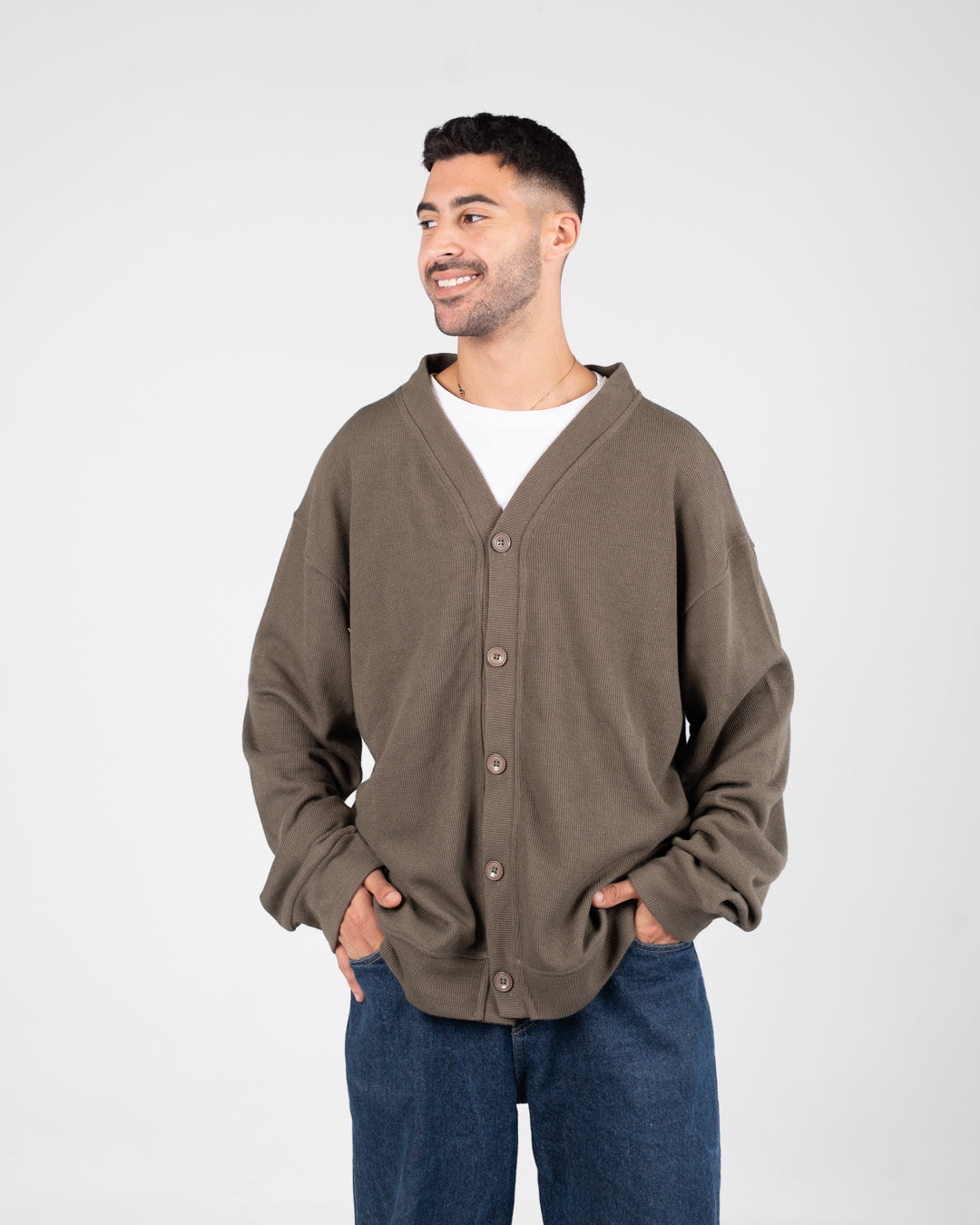 Zipped Jacquard Sweater