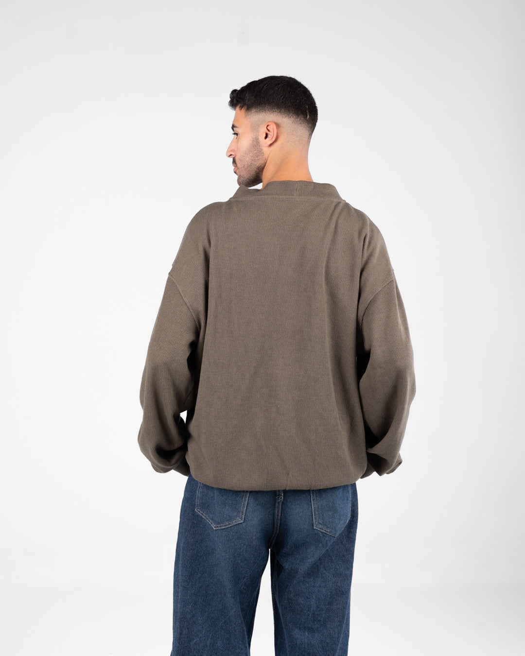 Zipped Jacquard Sweater