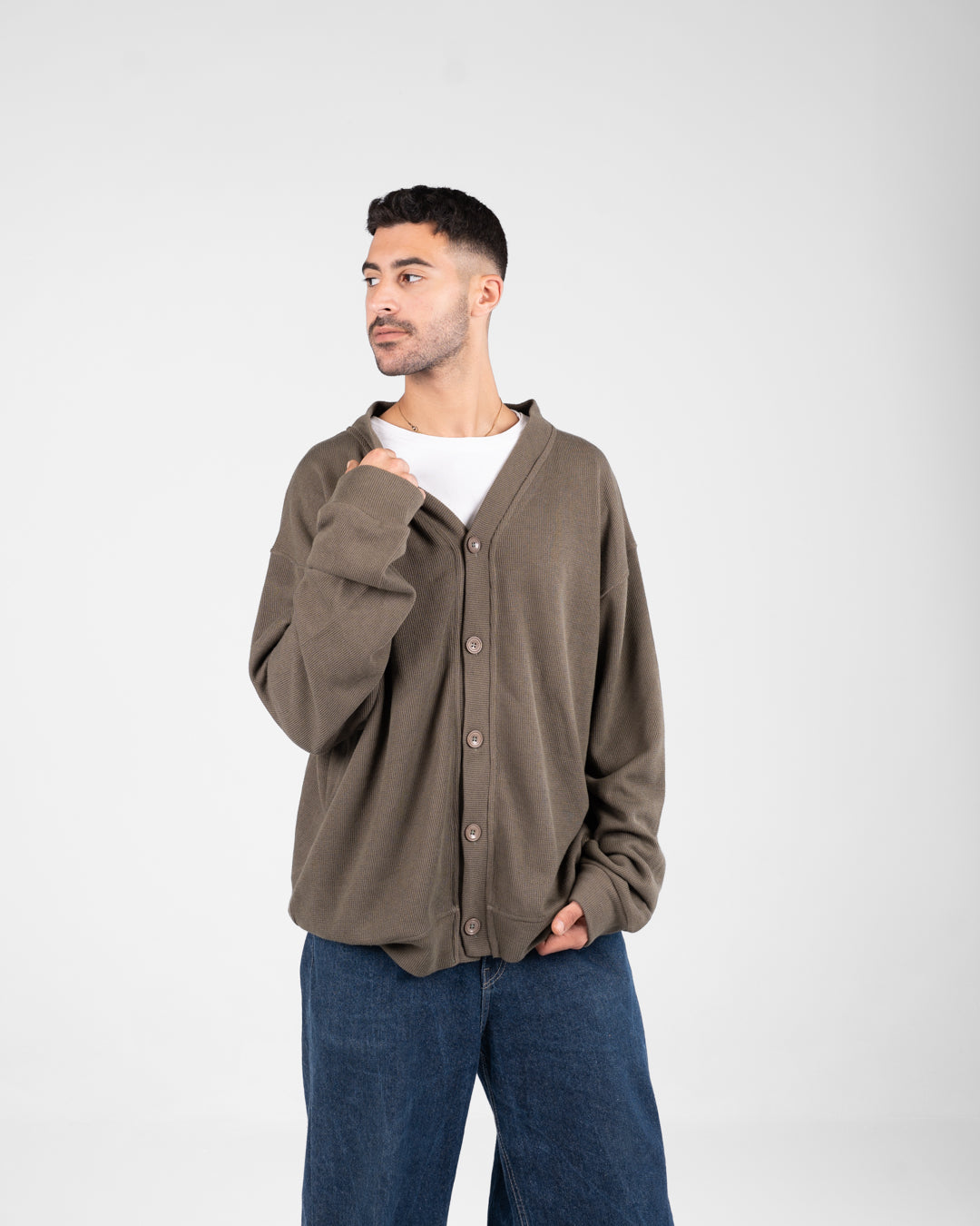 Zipped Jacquard Sweater