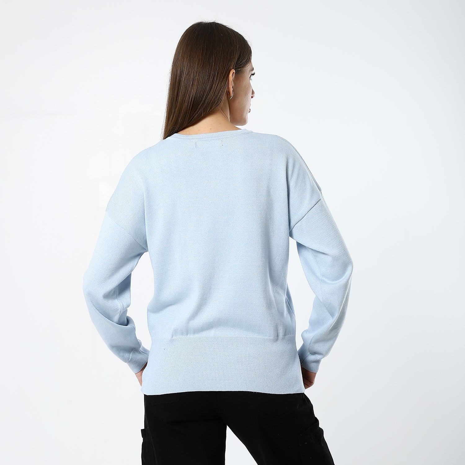 Pacific Blue Buckle Knit Pullover