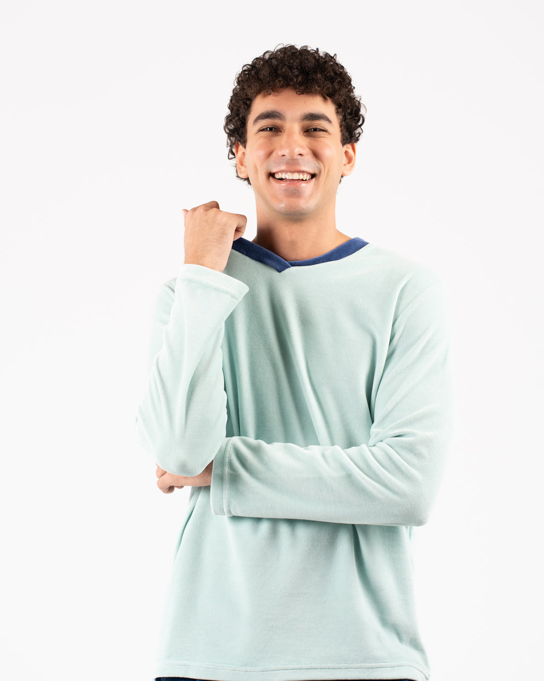 Men Velour Pyjama Long Sleeves