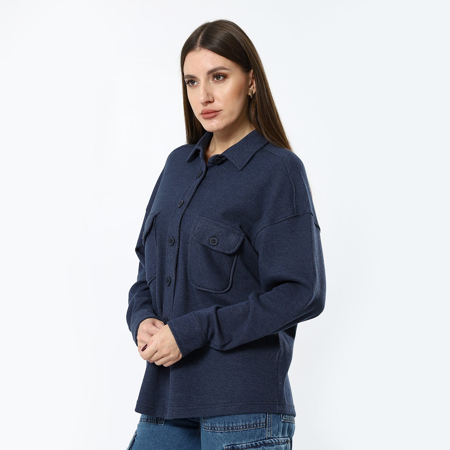 Steel Blue Long Sleeves Shirt