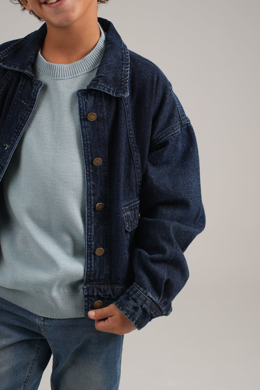 Hooded Denim Over Shirt for Boys