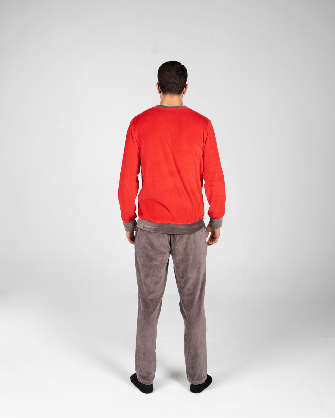 بيجامة مخملية سادة للرجال