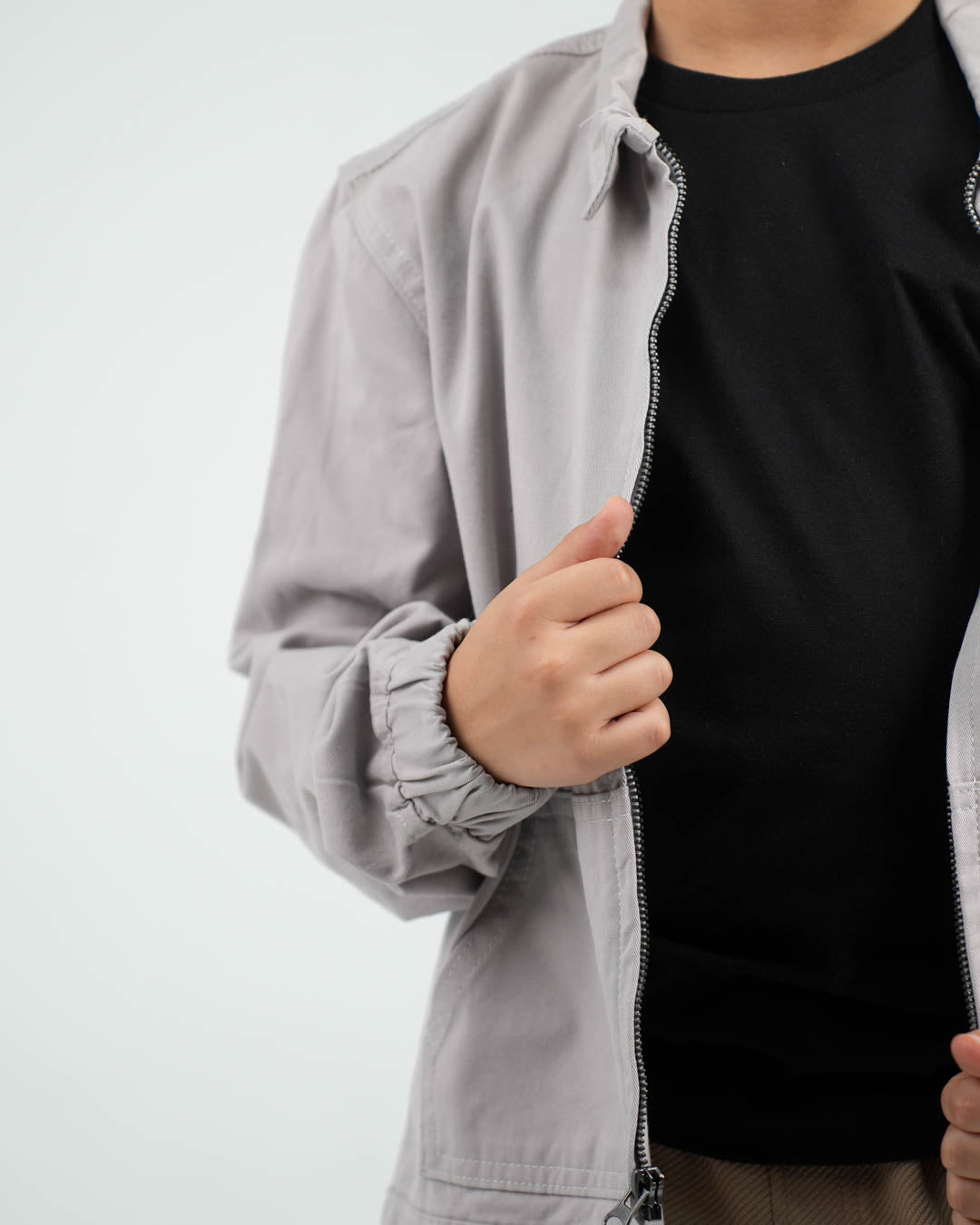 Zipper Plain Over Shirt