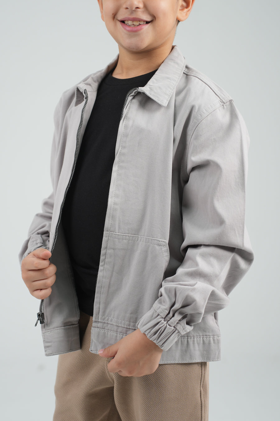 Zipper Plain Over Shirt