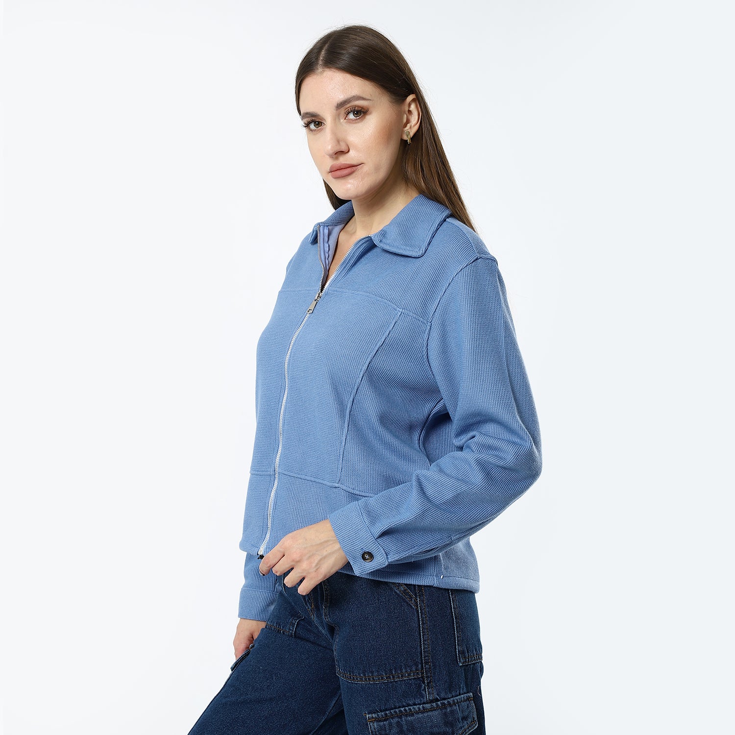 Pique Fleeced Pacific Blue Sweatshirt