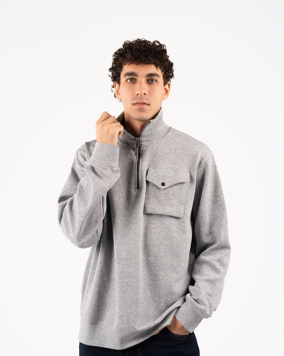 سويت شيرت بسحاب وجيب