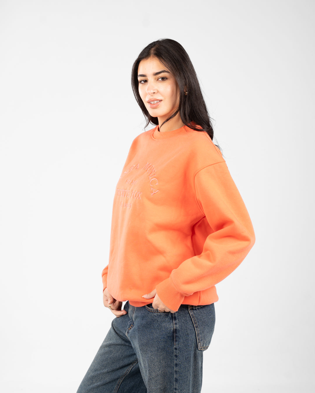 Embroidered Oversize Sweat Shirt