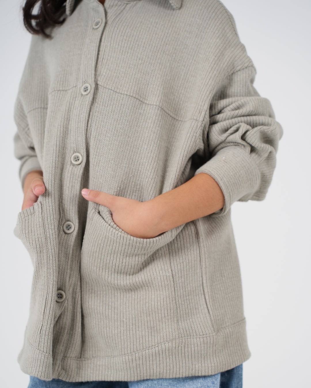 قميص جاكار بناتي بأزرار