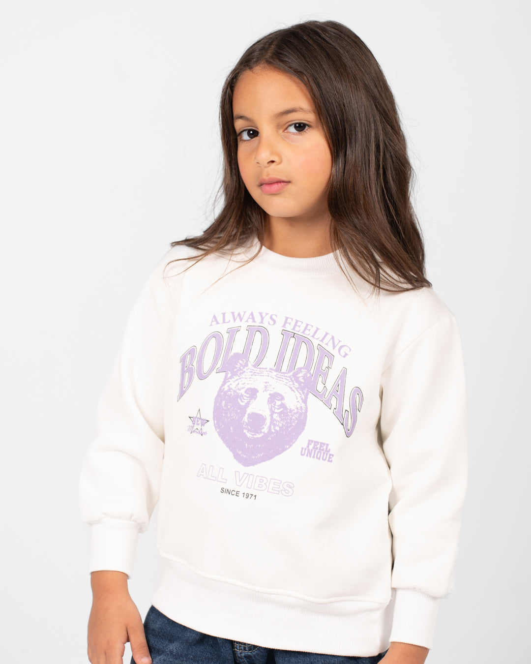 سويتشيرت بناتي مطبوع