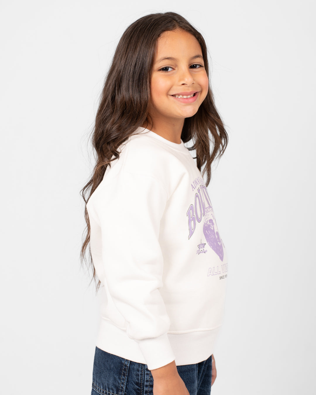 سويتشيرت بناتي مطبوع