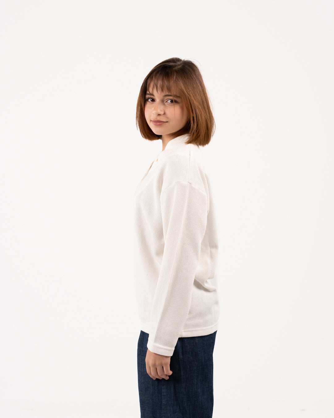 Buttoned Jacquard SweatShirt Girls