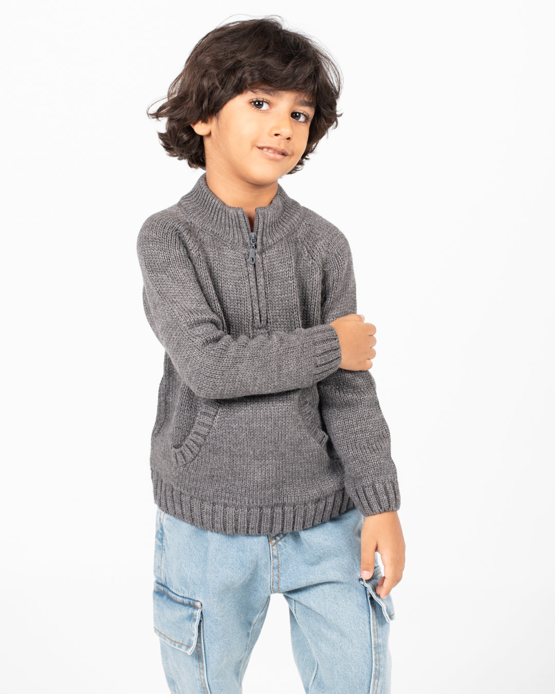 بلوفر محبوك برقبة عالية