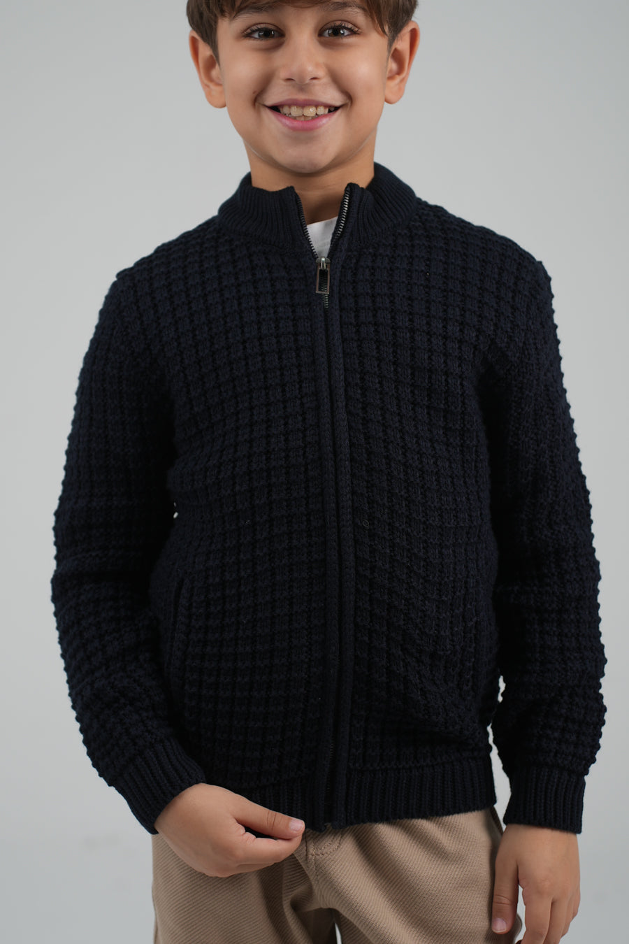Waffle Knit Boy Pullover