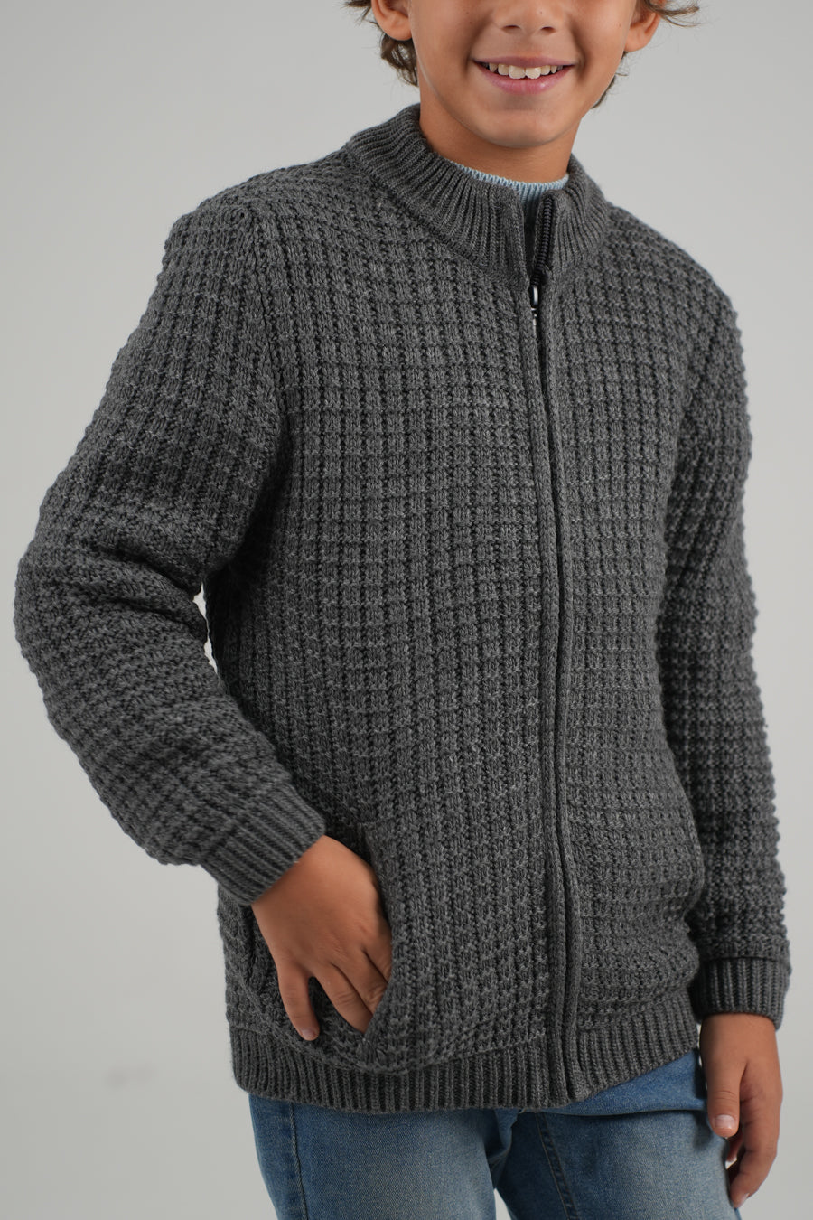 Waffle Knit Boy Pullover