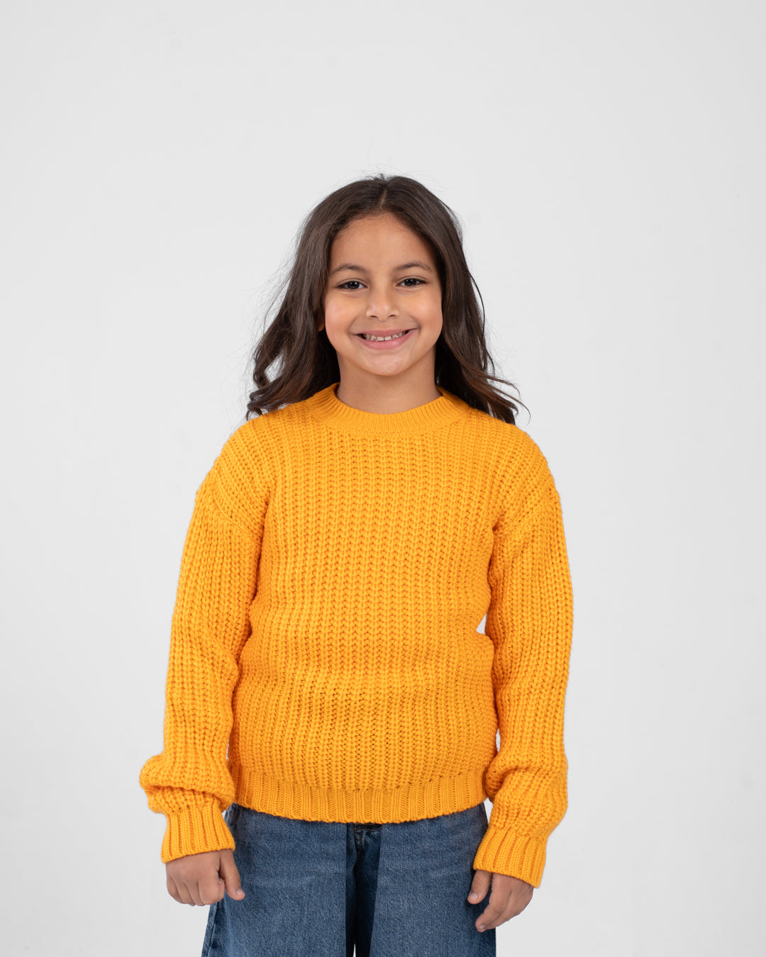 Round High Neck Girl Pullover