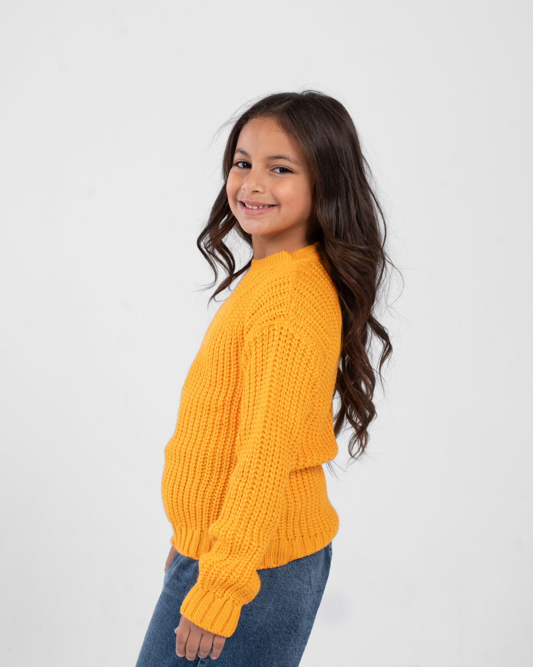 Round High Neck Girl Pullover