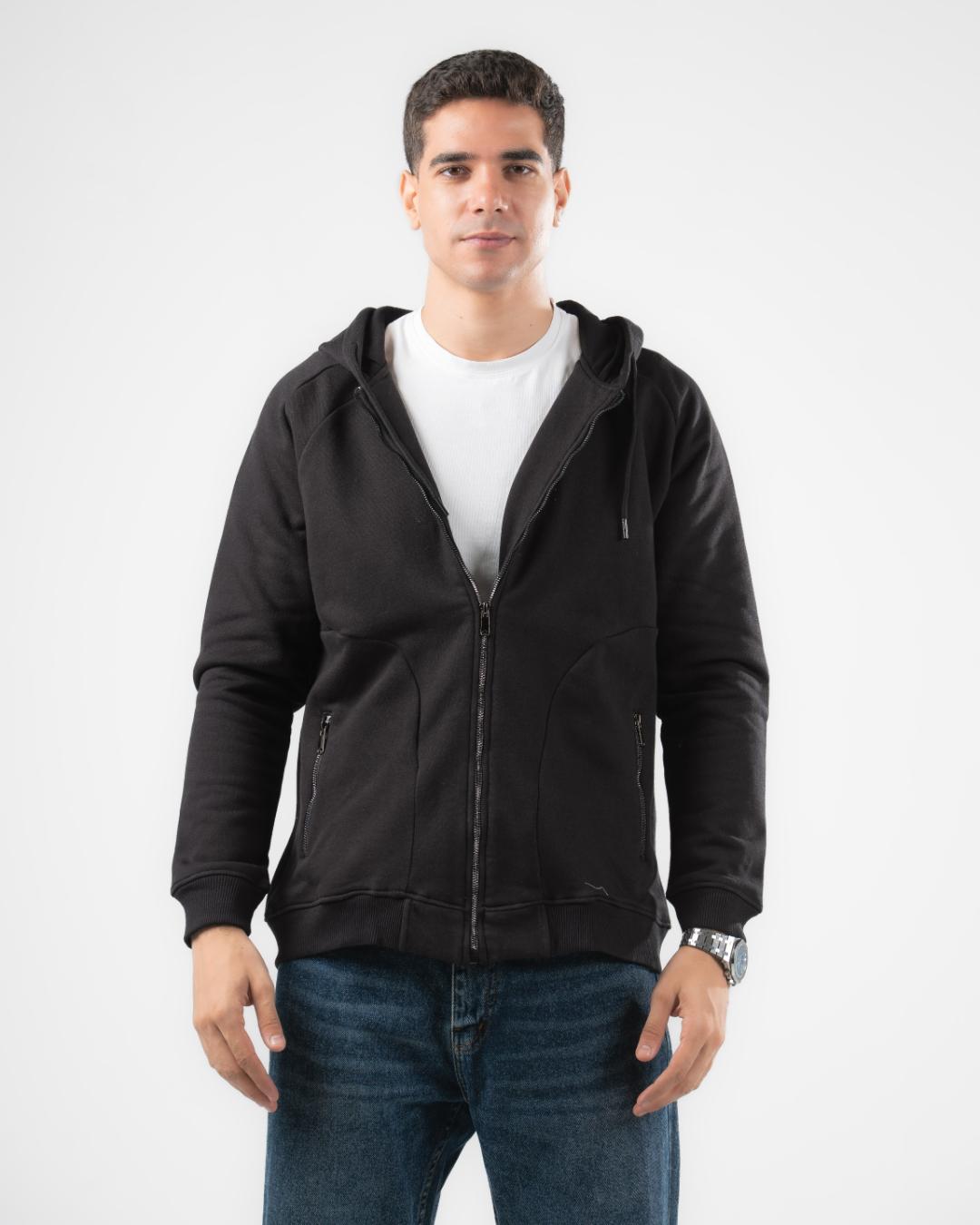 سويت شيرت بسحّاب أمامي ورقبة مستديرة