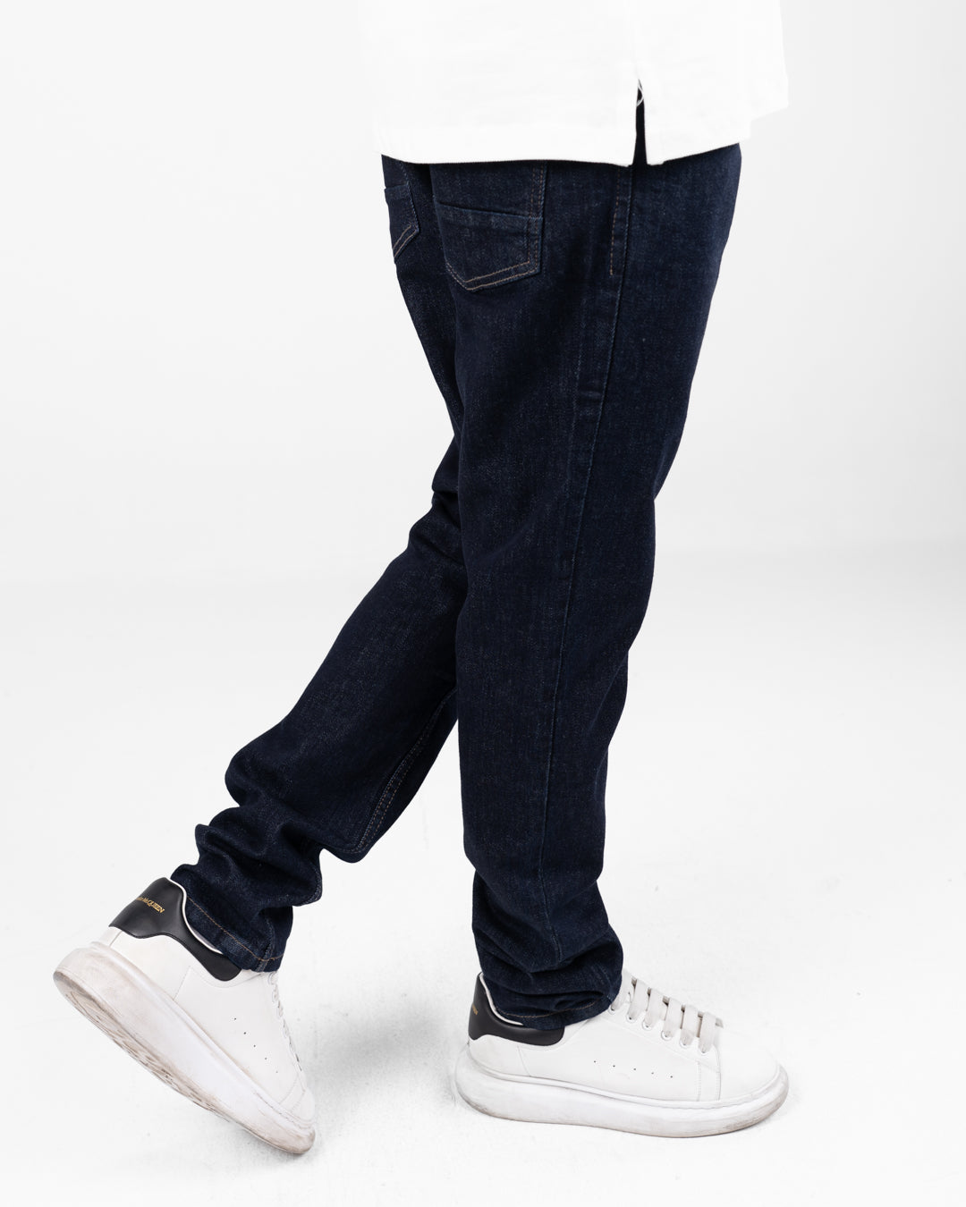 Denim Slim Pants With Pockets