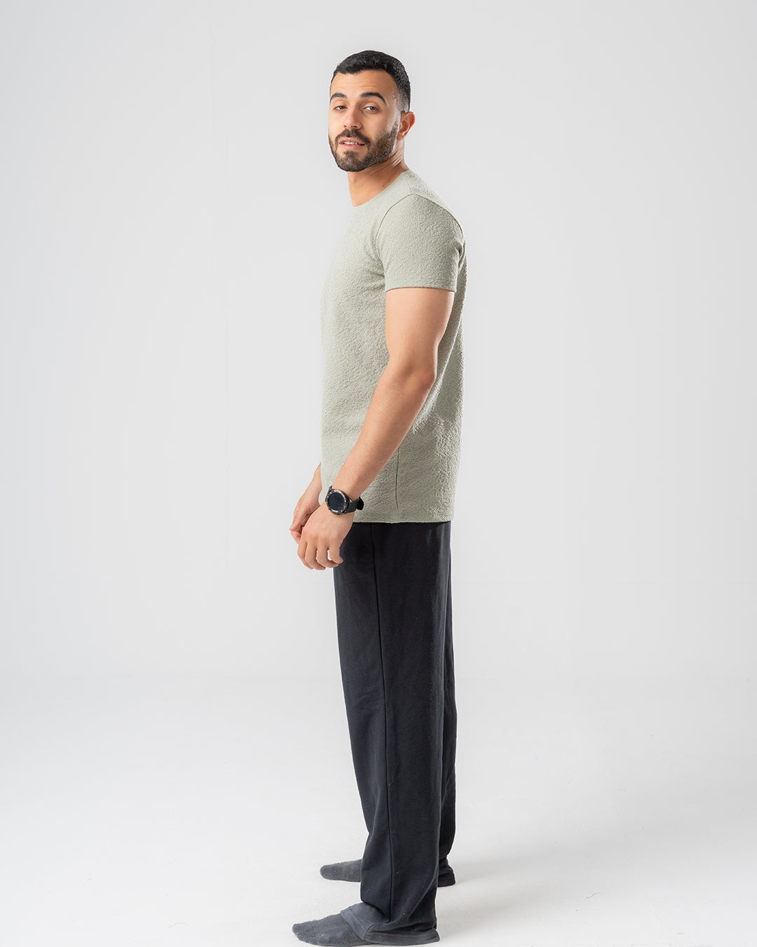 Half Sleeves Jaquard T-shirt