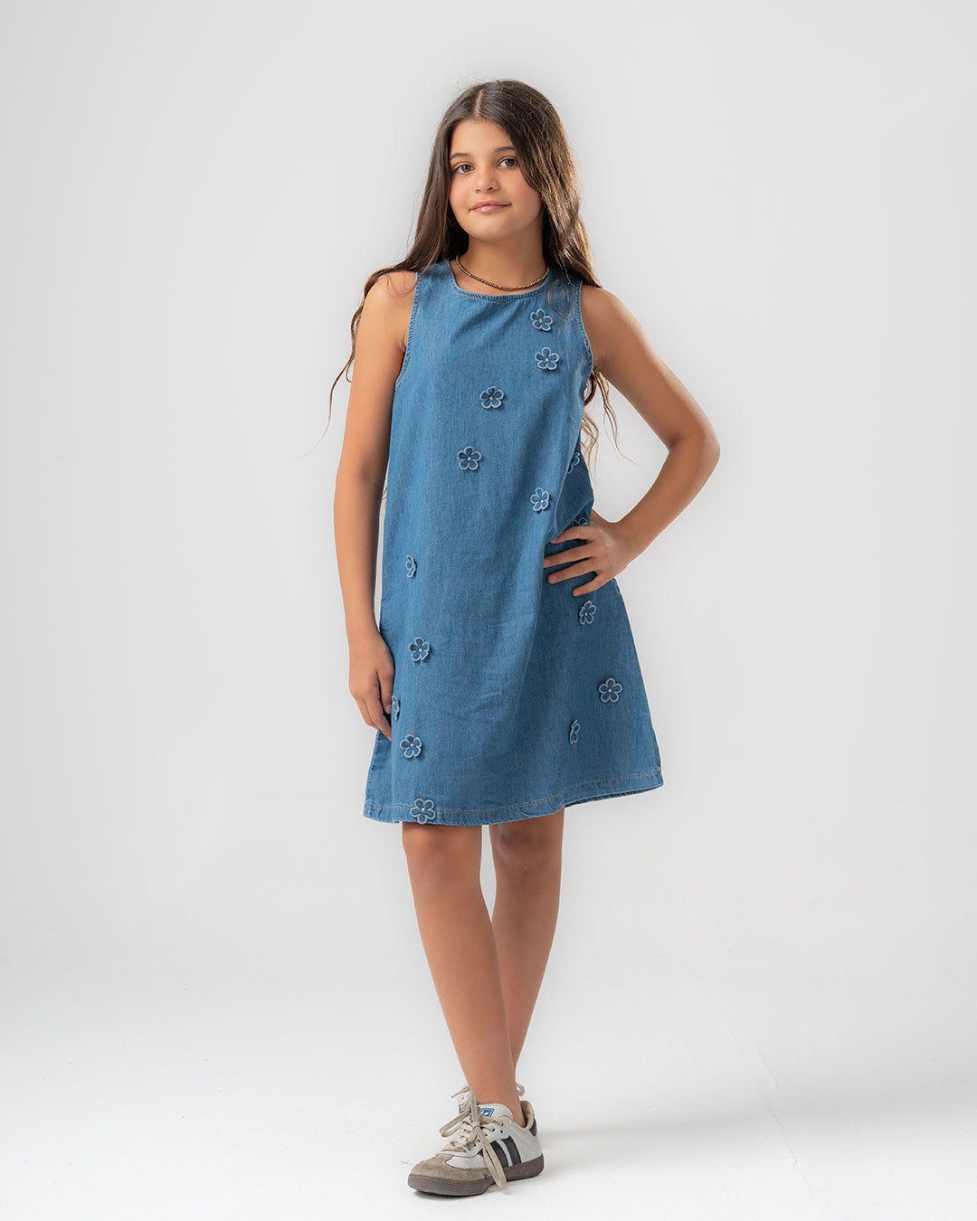Flowers Denim Dress