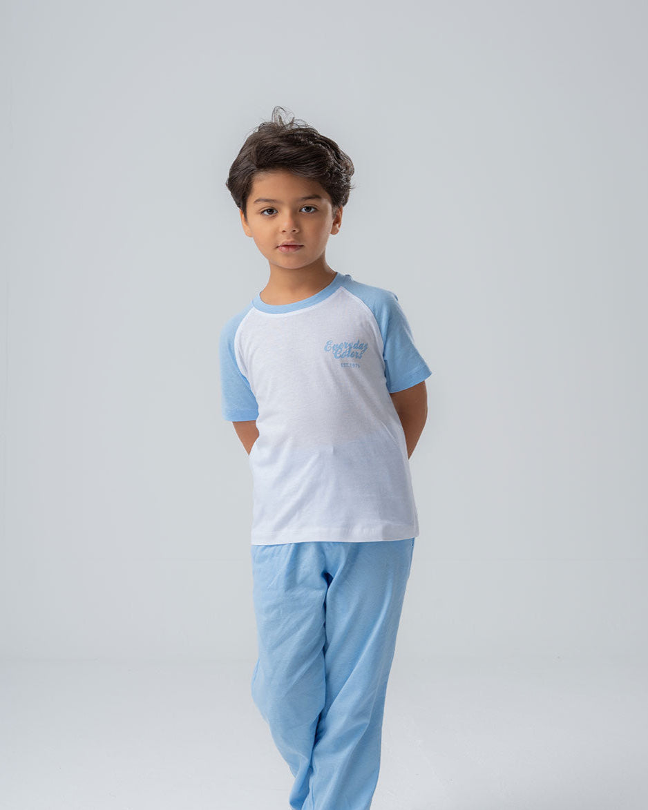 Printed Boy's Pj Set with Pants