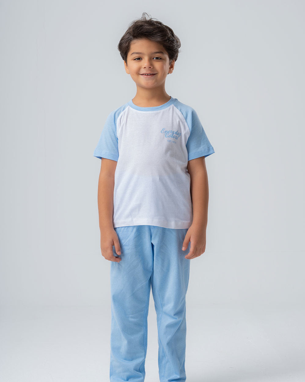 Printed Boy's Pj Set with Pants